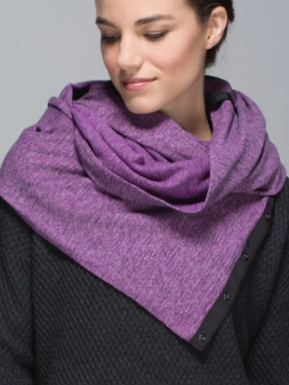 Lululemon Vinyasa Scarf Rulu Mini Check Pique Ultra Violet Heathered Black